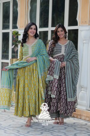 Lightweight Pure Cotton Special Designer Gown Set