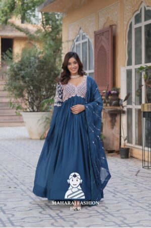🧵 Designer Gown with Star Georgette Dupatta - Special Designer Gown