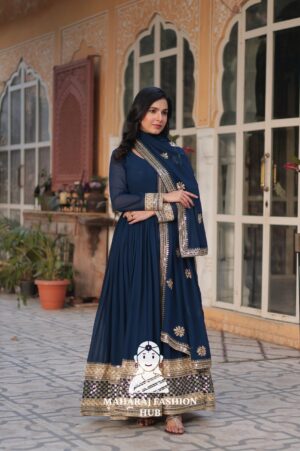 🌟 Embroidery Meets Timeless Comfort - Special Designer Gown