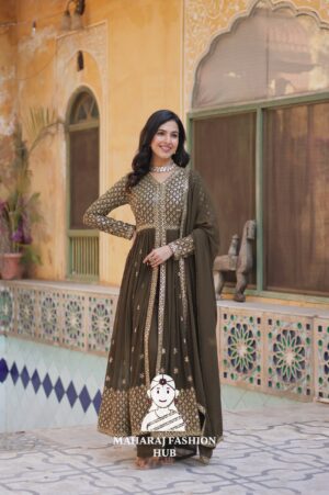 💃 Full Sleeve Kurti Set with Sequin Lace Dupatta - Special Designer Gown