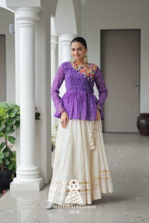 Navratri - Combo Stylish Gota Patti Lehenga and Kutchi Bandhani Top for Navratri Nights 💫🎶